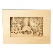 Декорация с подсветкой: картина "рождественский храм", 290*215 мм